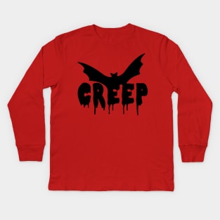 Creep Bat Gothic Aesthetic Grunge Vampiric Punk Halloween Kids Long Sleeve T-Shirt